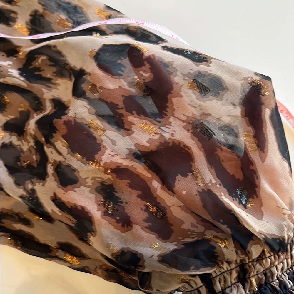 T Tahari Collared Tiered Midi Dress Animal Print Long Sleeve - Picture 9 of 14